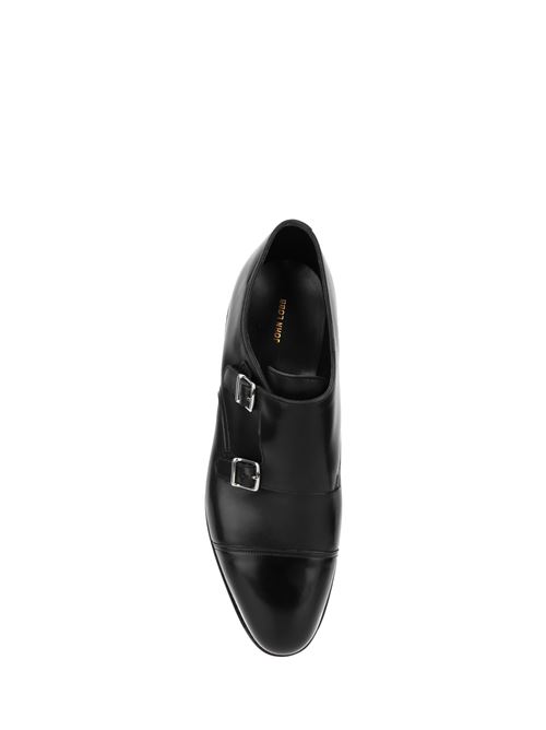 Black leather William monk shoes JHON LOBB | 228032L1R